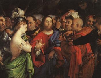 Lorenzo Lotto : The adulterous woman